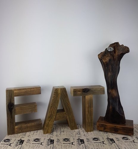 EAT/TEA Buchstaben Set Natur